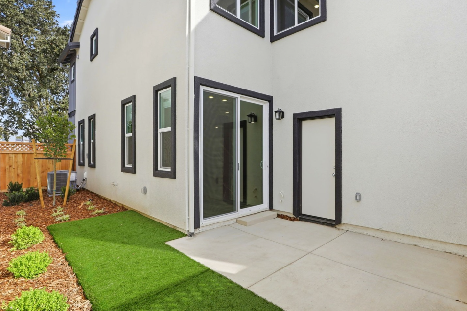 A house with a front yard.