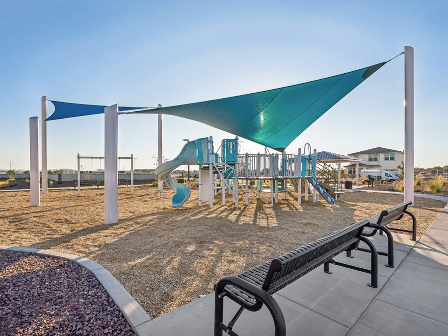 A playground with a slide.