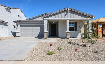 A house with a garage.