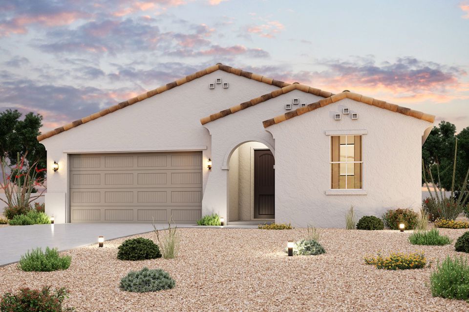 A house with a garage and a driveway.