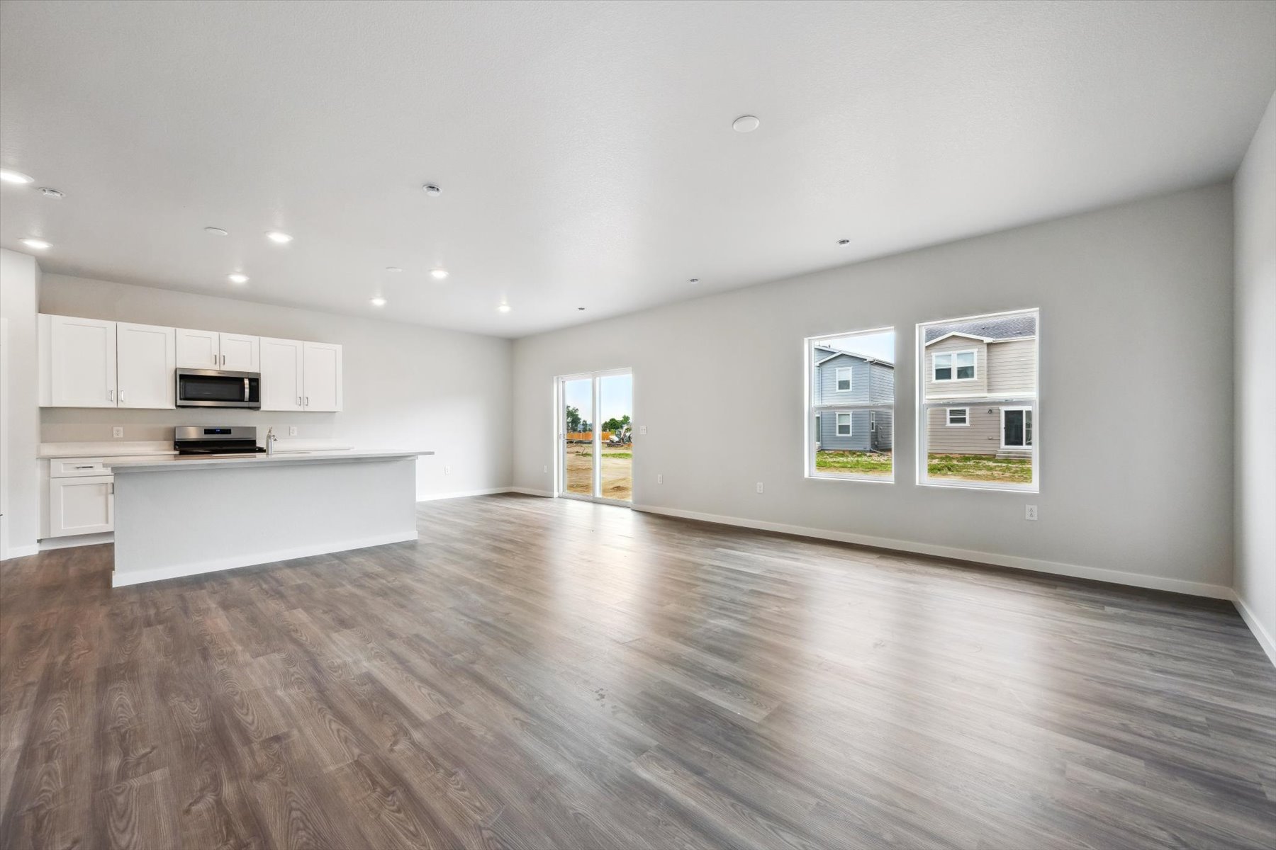 A large empty living room.