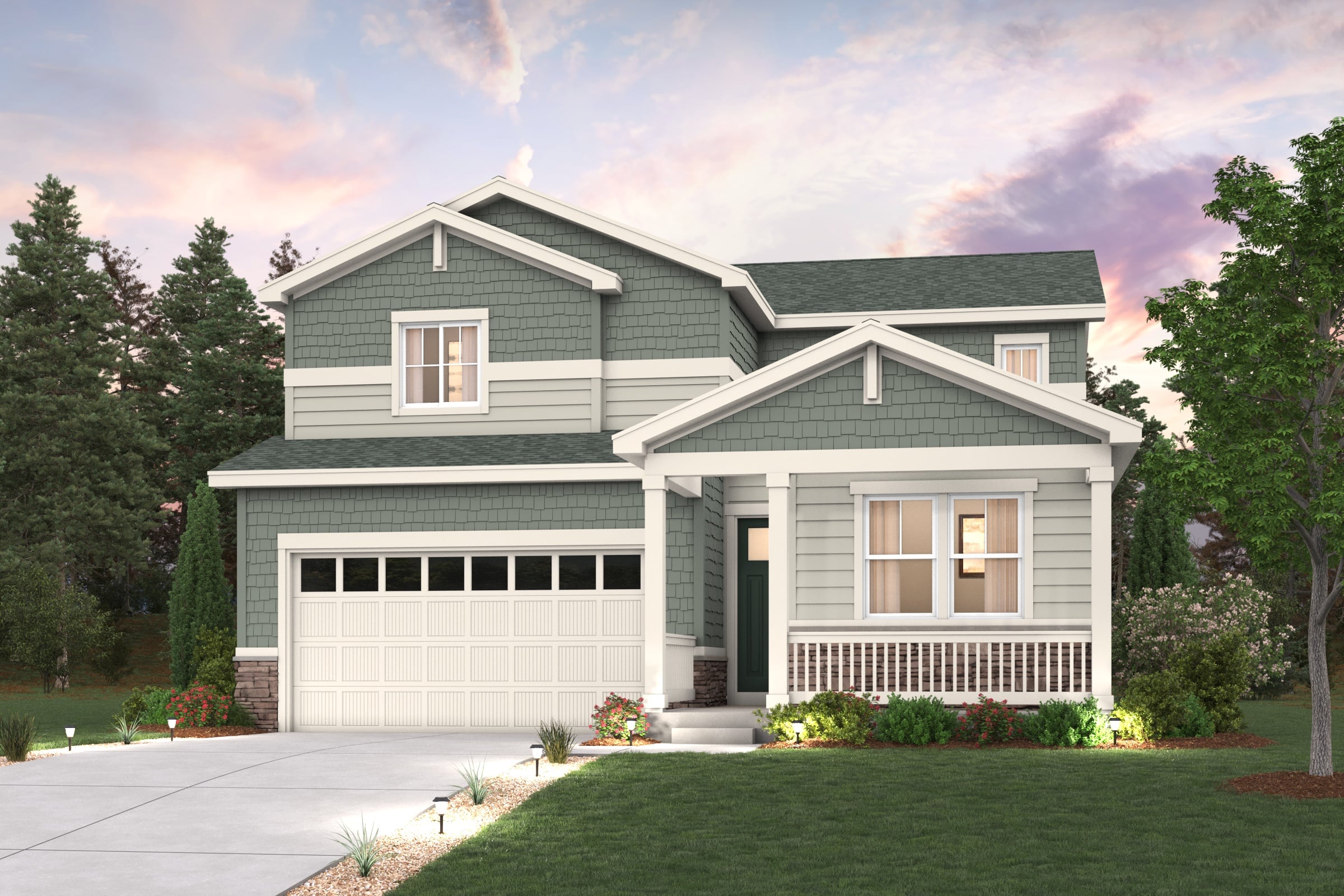 A house with a large front yard.