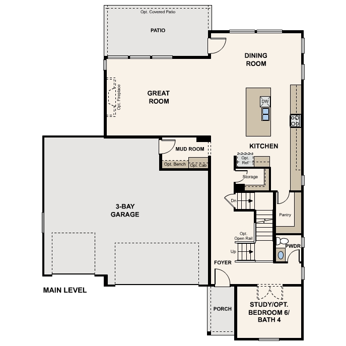 Diagram. Shenandoah Floorplan, Main Level