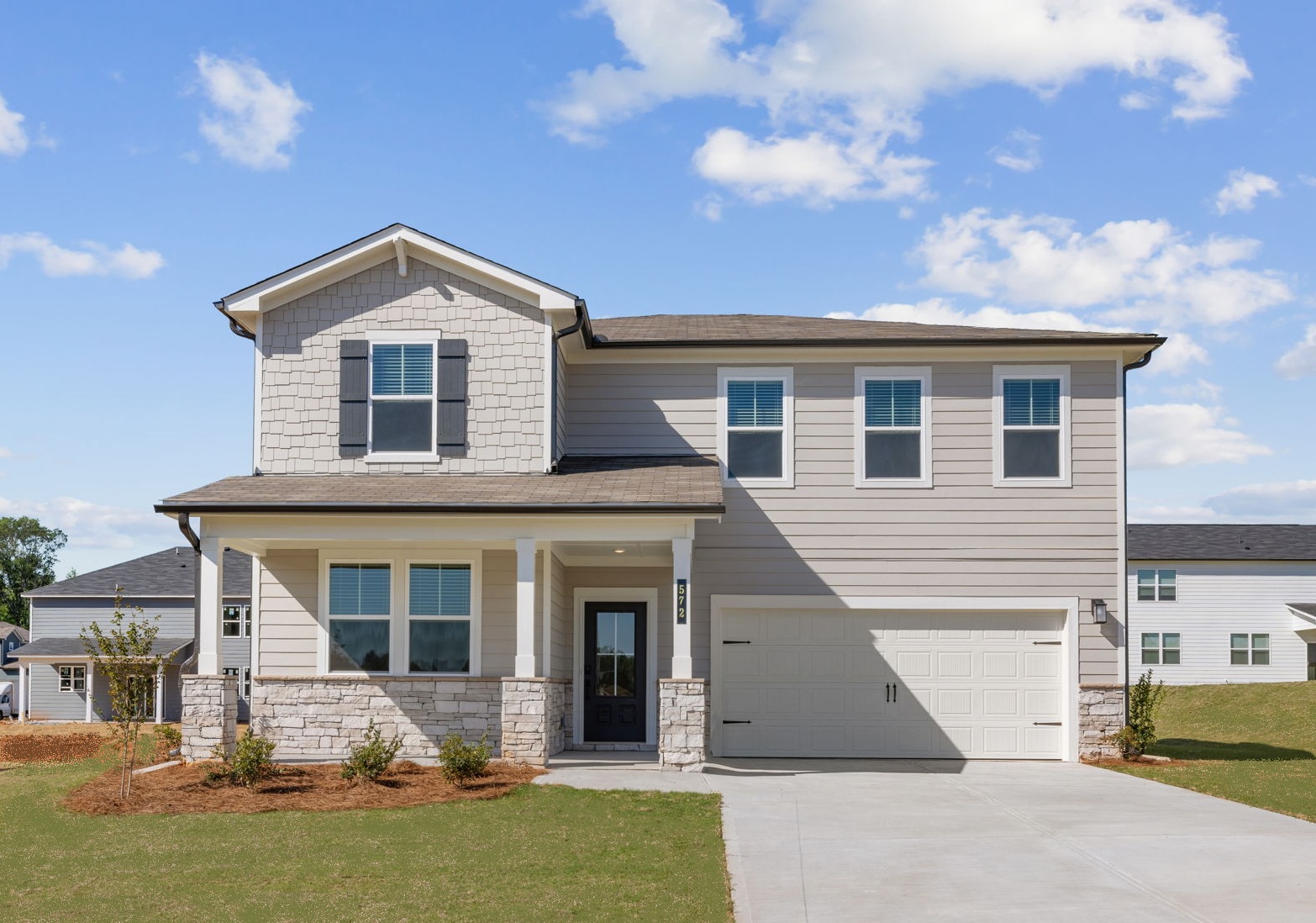 A house with a garage.