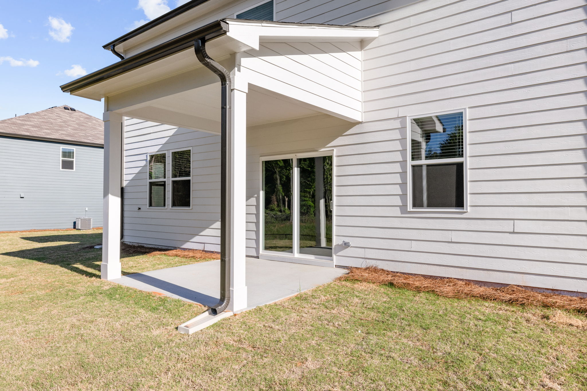 A house with a garage.