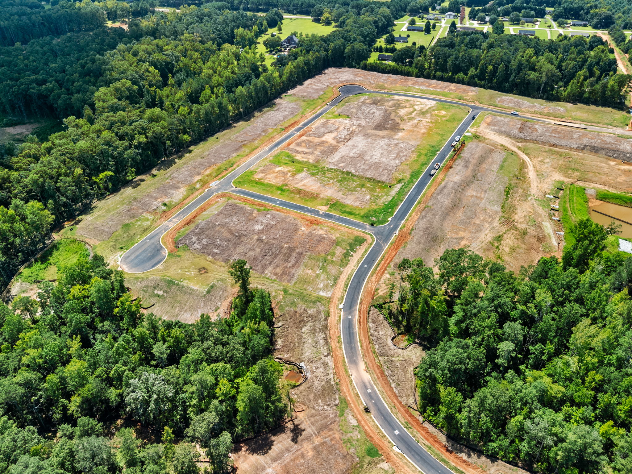 A road with trees on the side.