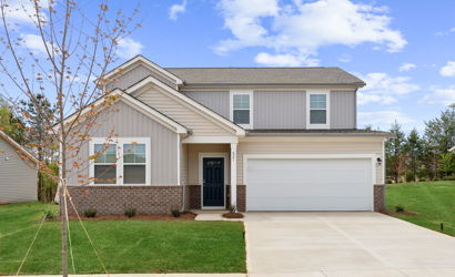A house with a garage.