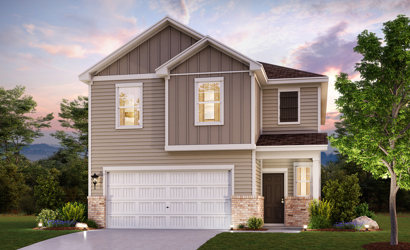 A house with a garage.