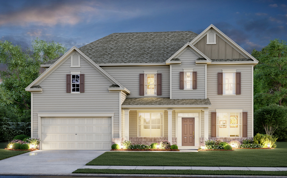 A house with a garage.