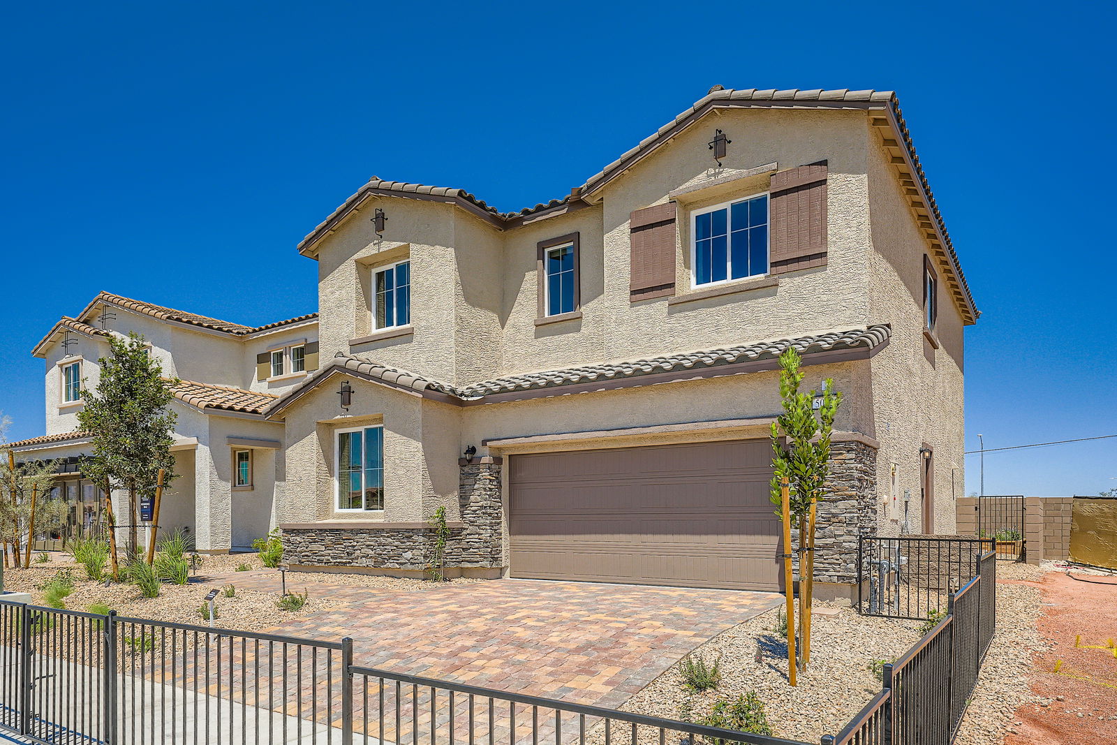 A house with a fence around it.