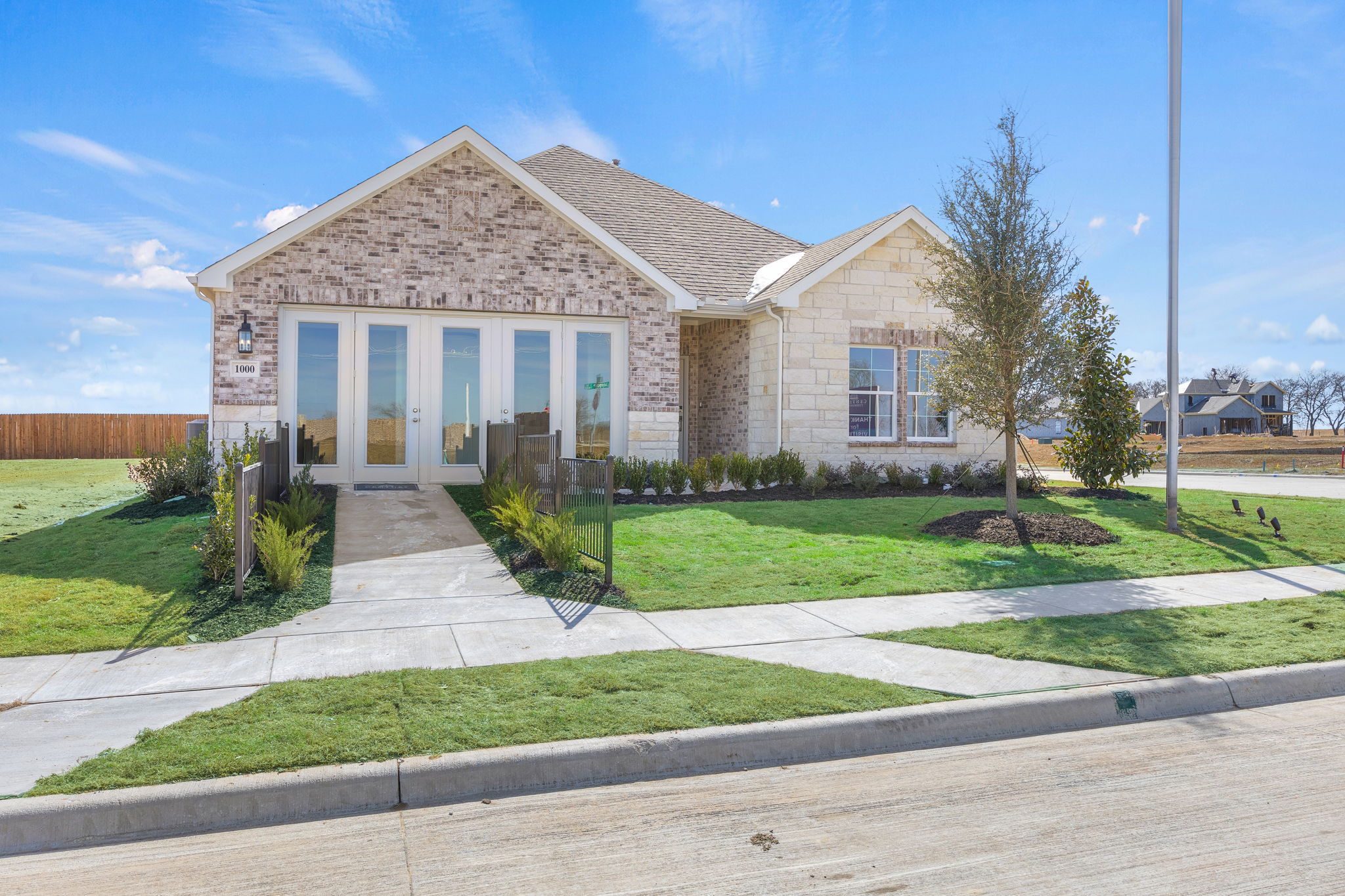 A house with a driveway.