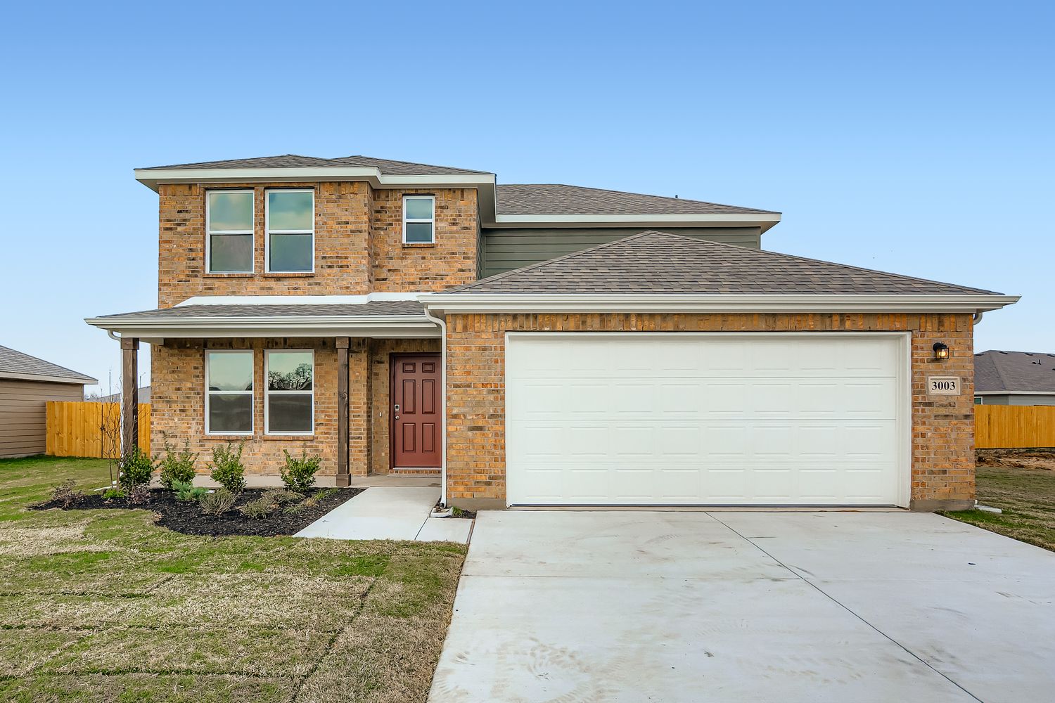A house with a garage.