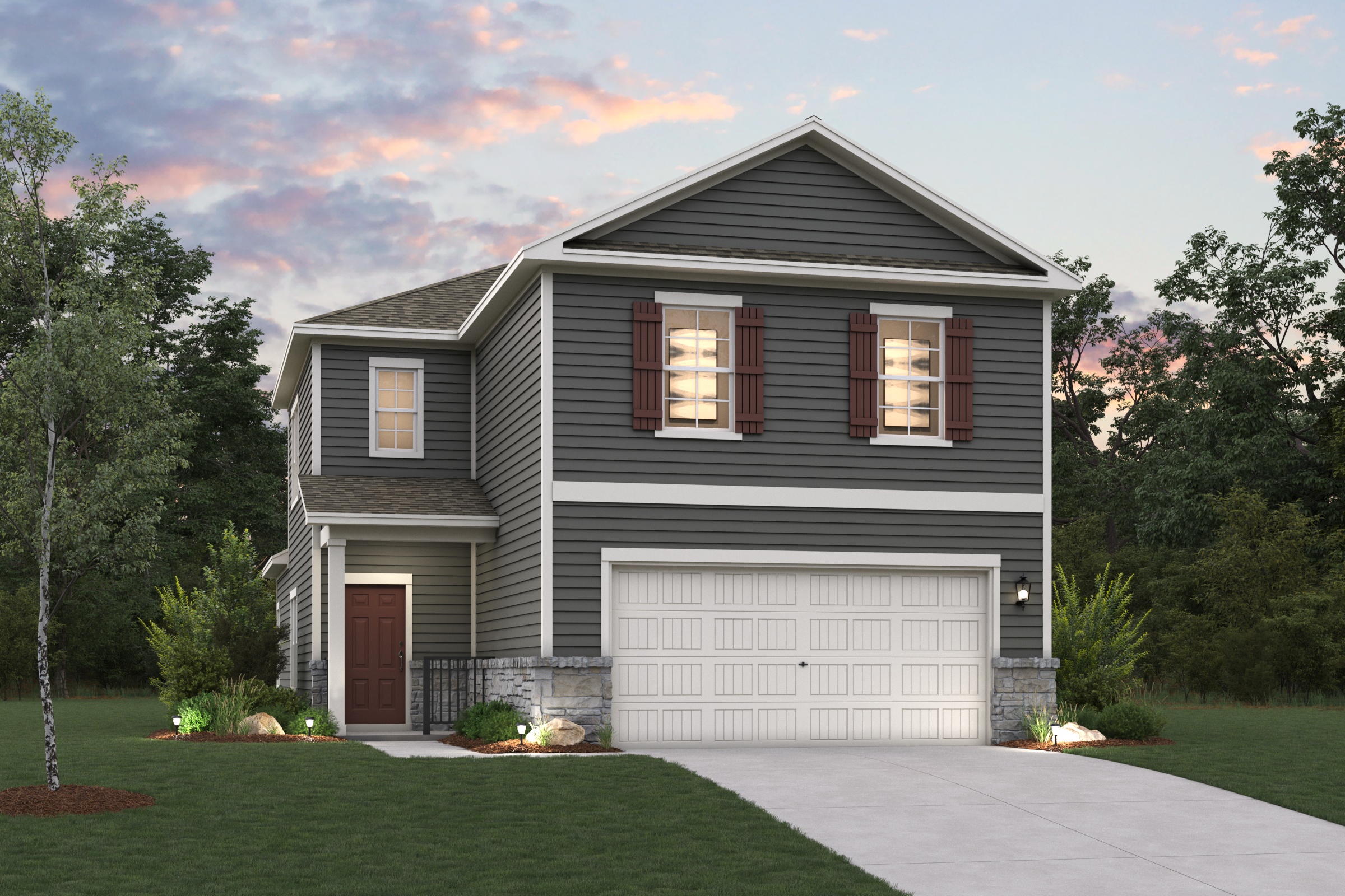 A house with a garage.