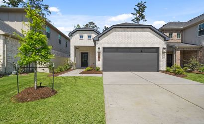 A building with a garage.