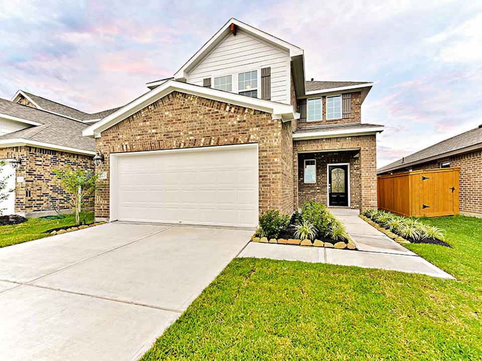 A house with a garage.