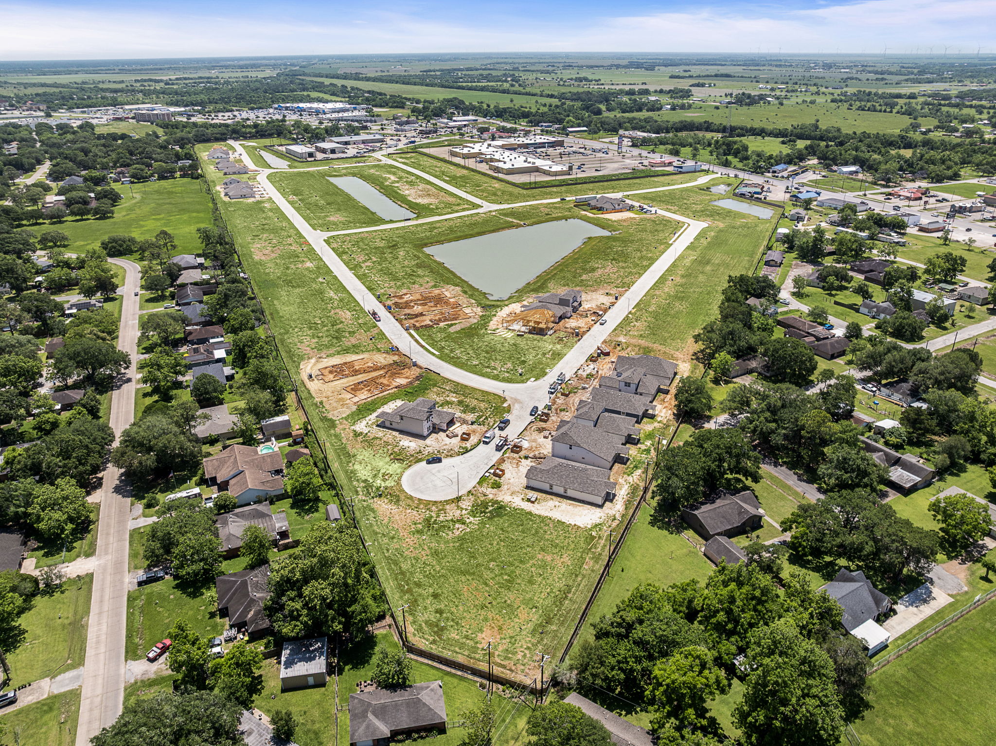 An aerial view of a city.