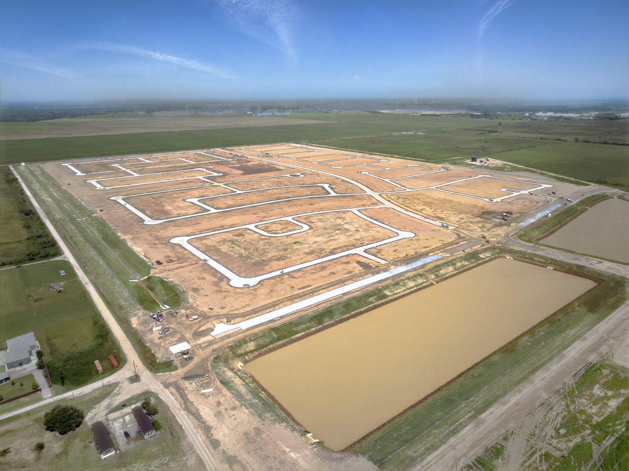 A large area with many buildings.