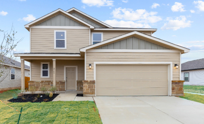 A house with a garage.