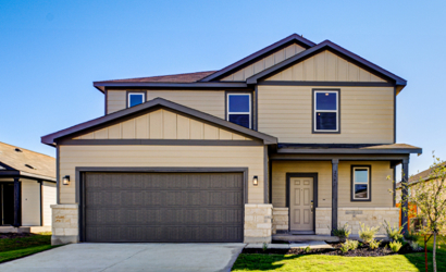 A house with a garage.