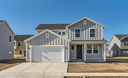 A house with a garage.