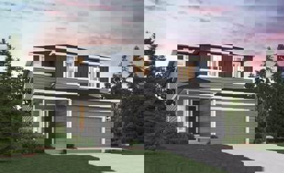 A house with a garage.