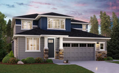 A house with a large front yard.