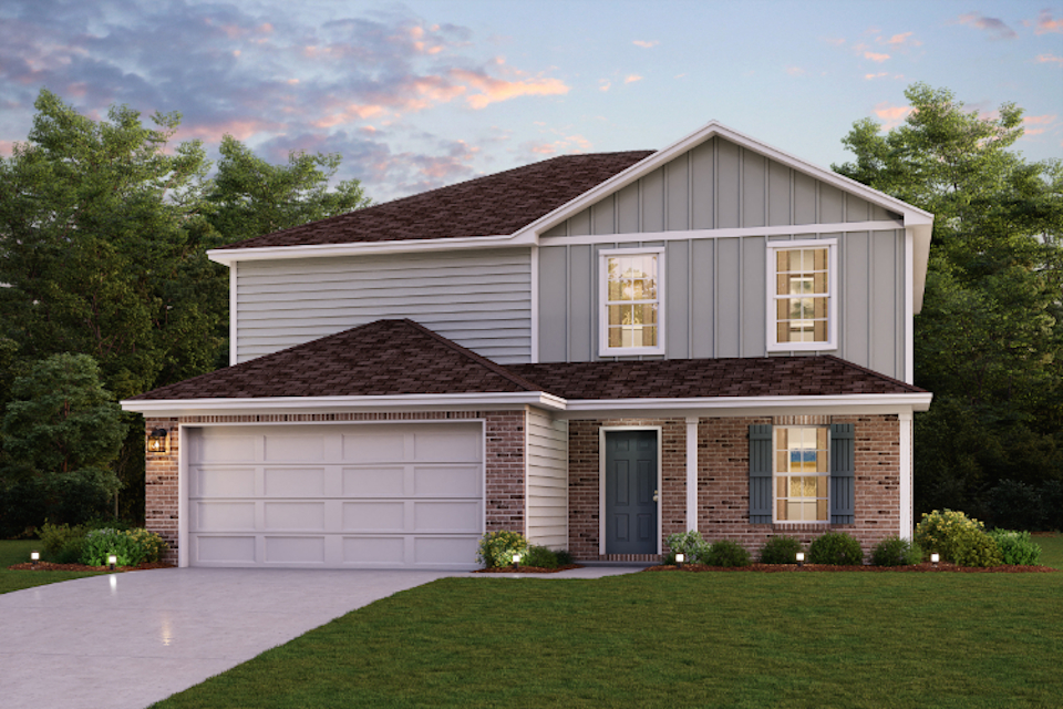 A house with a garage.