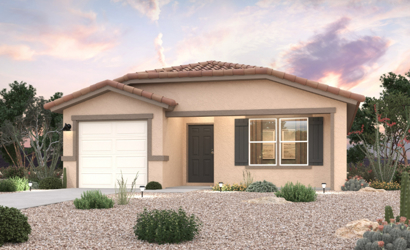 A house with a garage.