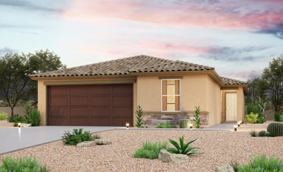 A house with a gravel driveway.