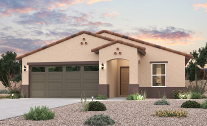 A house with a garage.