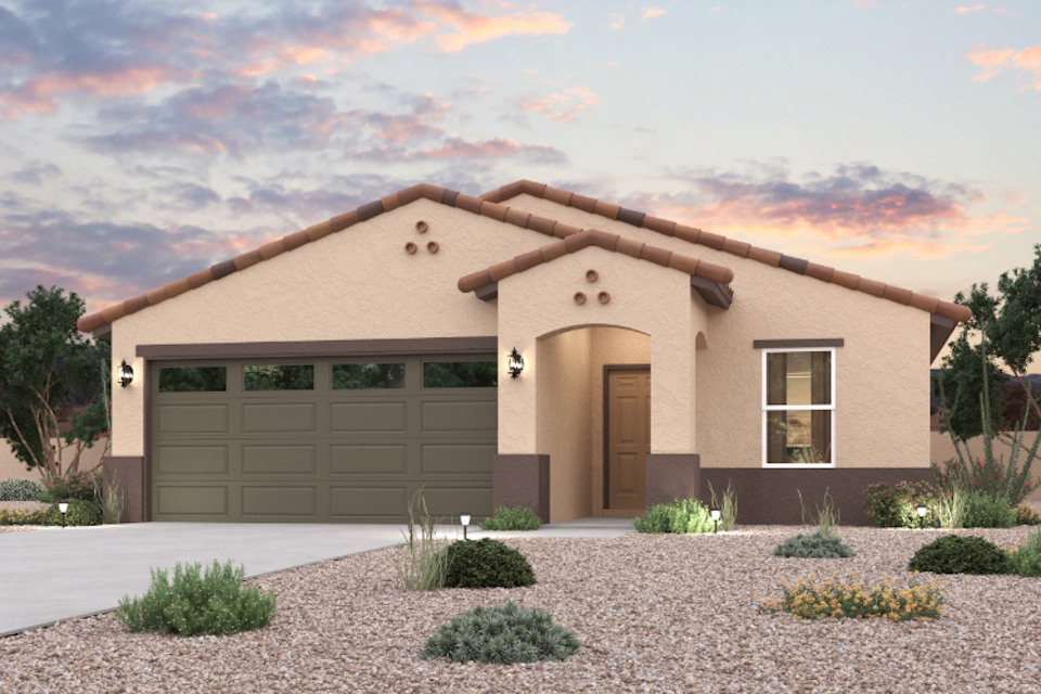 A house with a garage.
