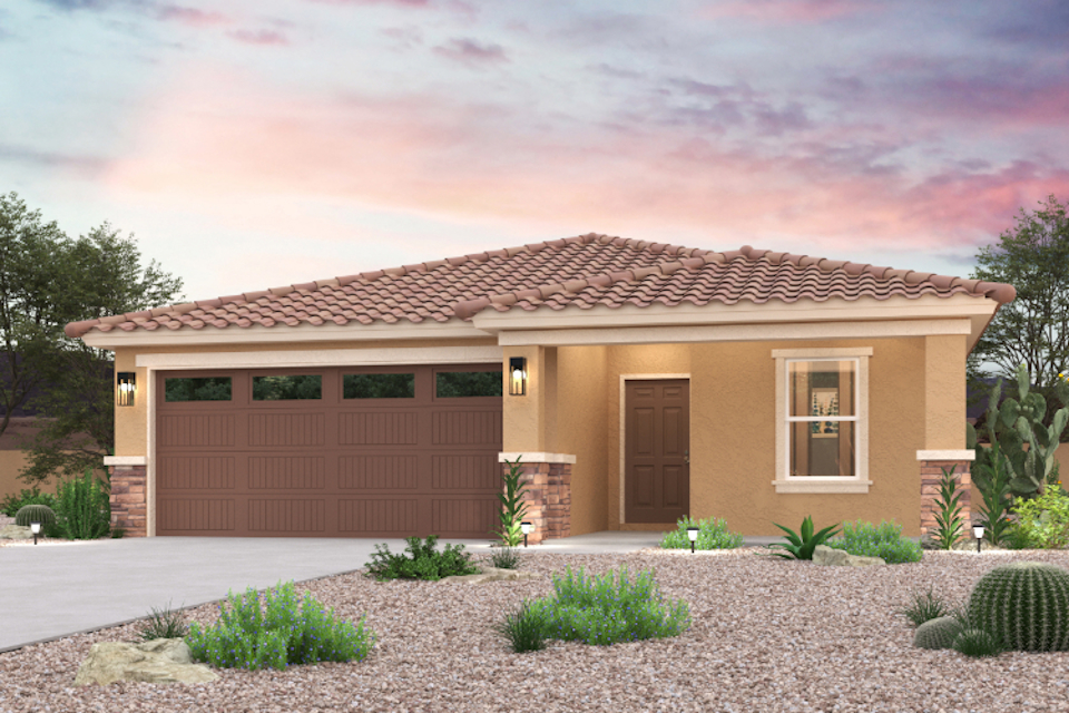 A house with a garage.