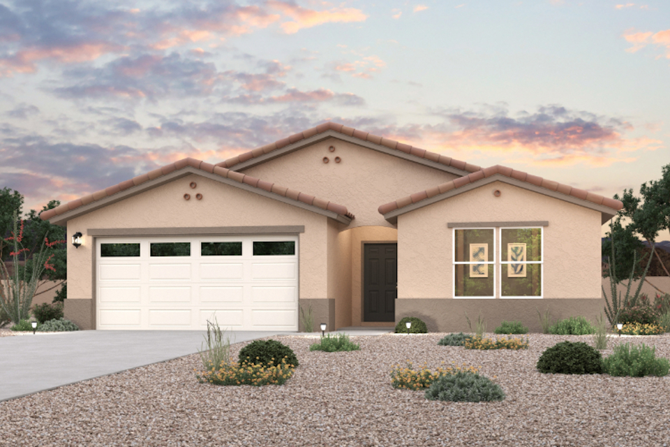 A house with a driveway.