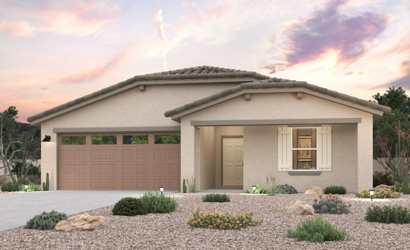 A house with a garage.