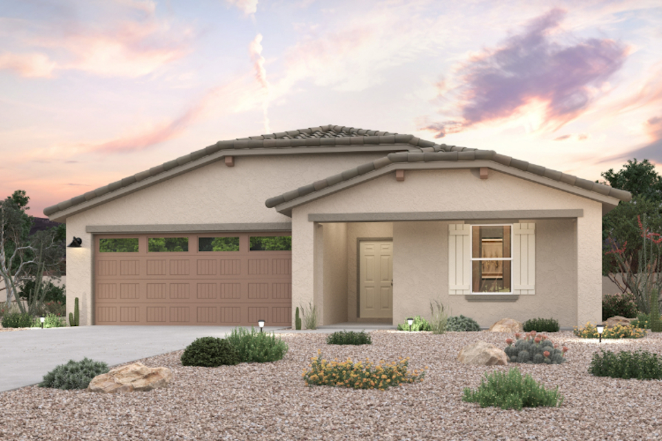 A house with a garage.