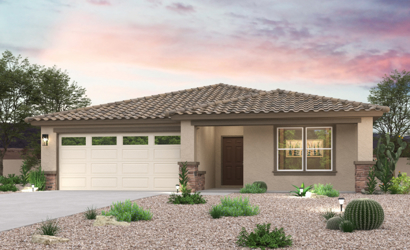 A house with a gravel driveway.