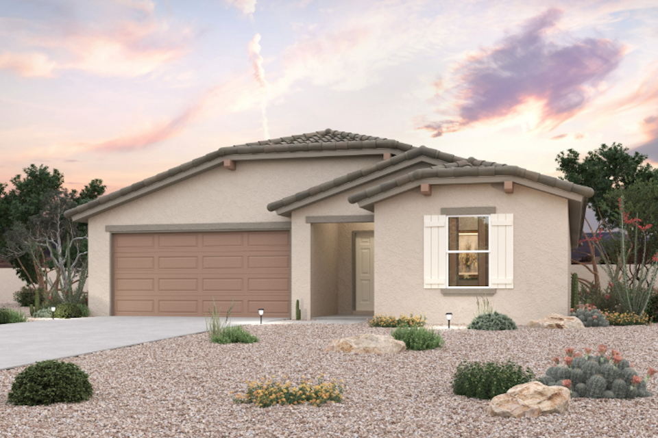 A house with a garage.