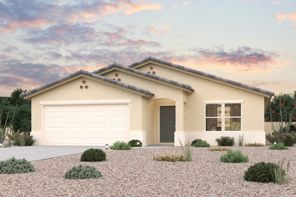 A house with a garage.