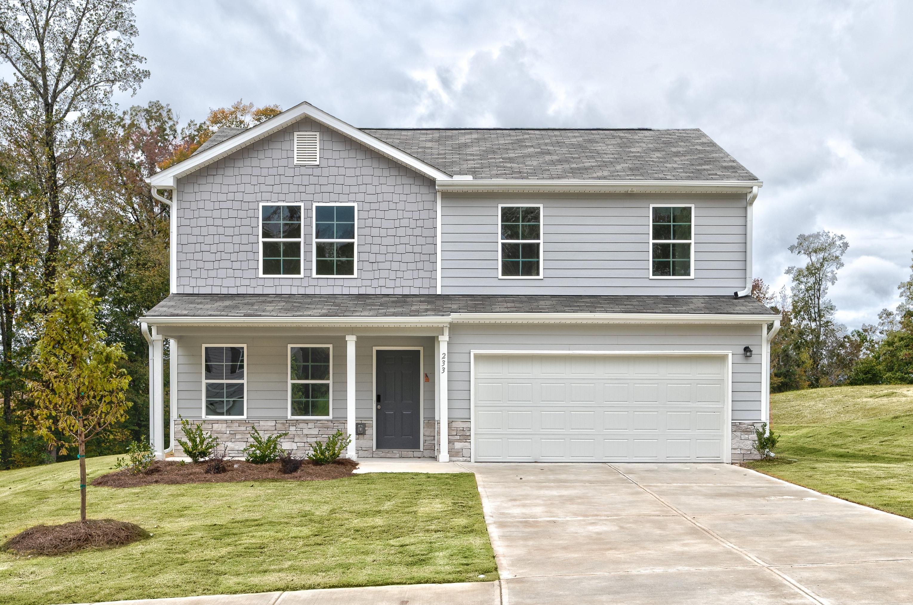 A house with a garage.